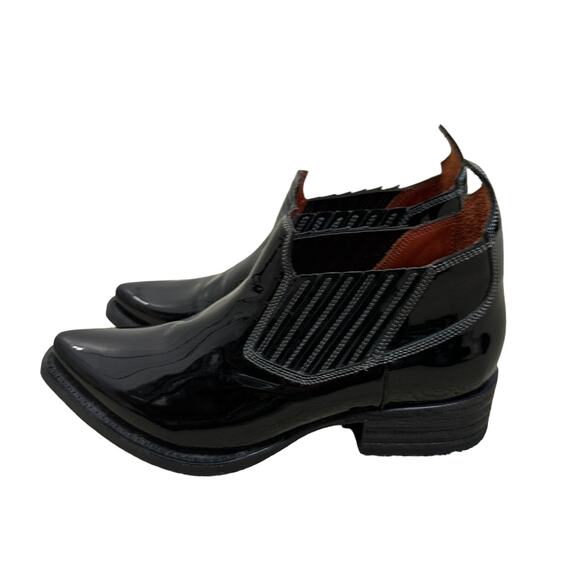 Acne studios gabby western short bootS black‎ patent leather size 35 $700 - Picture 4 of 7